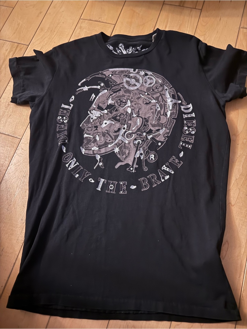 Diesel Black Graphic 'Only The Brave' Crew Tee